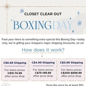 10% off and discounted shipping ONLY on Boxing Day!